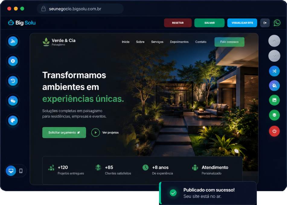 Exemplo de site criado com a BigSolu