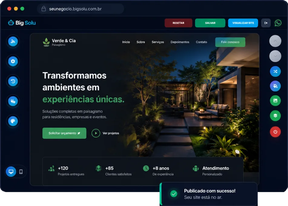 Exemplo de site criado com a BigSolu